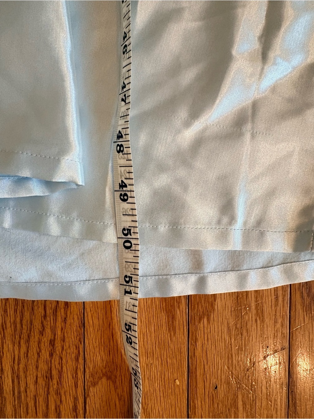 Light Blue Vintage Long Button Satin Nightgown - Picture 9 of 9